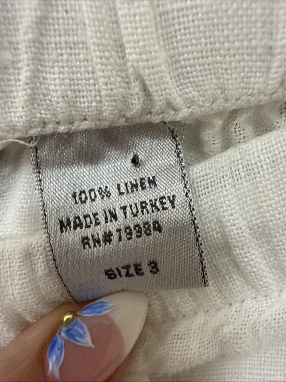 Chicos Women 100% Linen Wide Leg Cropped Pants RELAXED FIT Sz 3 XL Cargo Pull On - Picture 5 of 10